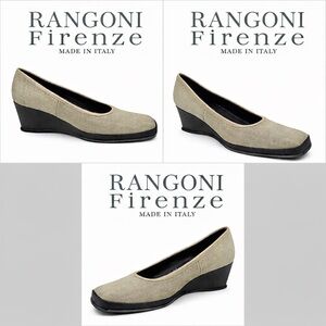 “Rangoni Firenze Made in Italy Gray Leather Wedge Pumps Women’s 7 B”